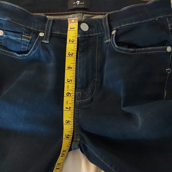 7 For All Mankind Women's Jeans Dojo Low Rise Dark Wash Flare Leg Size 28 - Picture 7 of 16